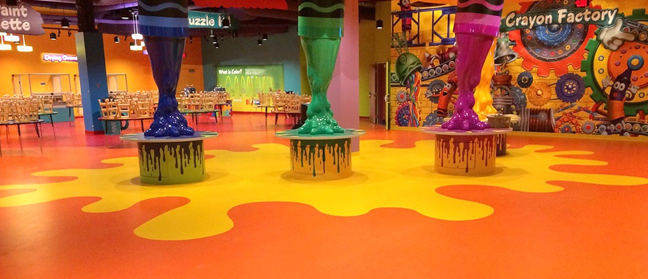 Crayola Experience flooring installation by INSTALL