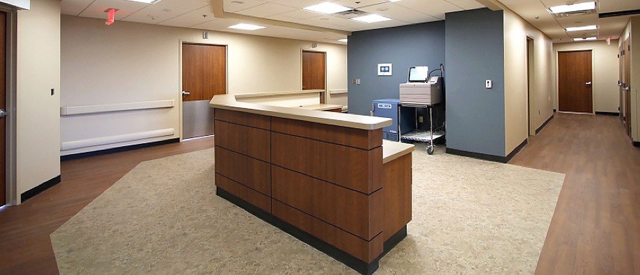 University Health Center flooring installation by INSTALL