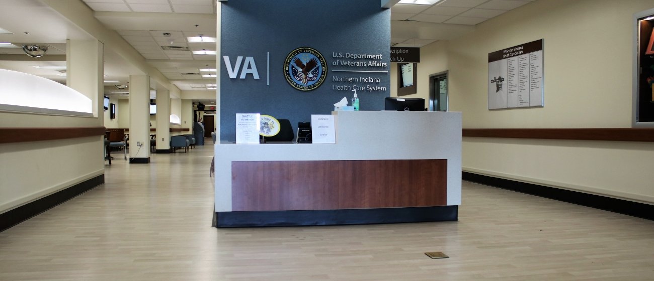 United States Department of Veterans Affairs NIHCS Fort Wayne Campus welcome center flooring installation project by INSTALL