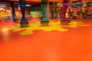 Crayola Experience + Store flooring installation by INSTALL